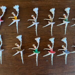 Colorful Vintage Ballerina Cake Toppers